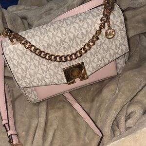 Michael Kors Light Pink and Gray Crossbody Bag